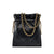 Leather Drawstring Bag with Chain Strap