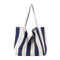 Large Striped Canvas Shoulder Bag