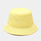 Bucket Hat with Embroidered Smiley Face