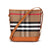 Tartan Bucket Bag in Beige with Leather Brim