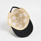 Checkered Straw Baseball Cap with Black Brim
