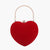 Heart Clutch Bag with Gold Handle