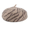 Zebra Print Wool Beret