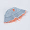 Distressed Denim Bucket Hat with Raw Hem Brim